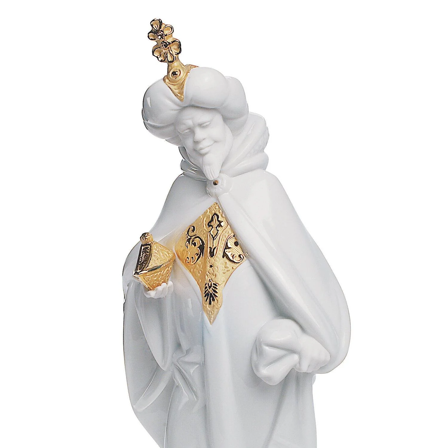 LLADRO' Figurina Natività Re Baldassarre Lustro Oro 33x15cm Porcellana - Image 3