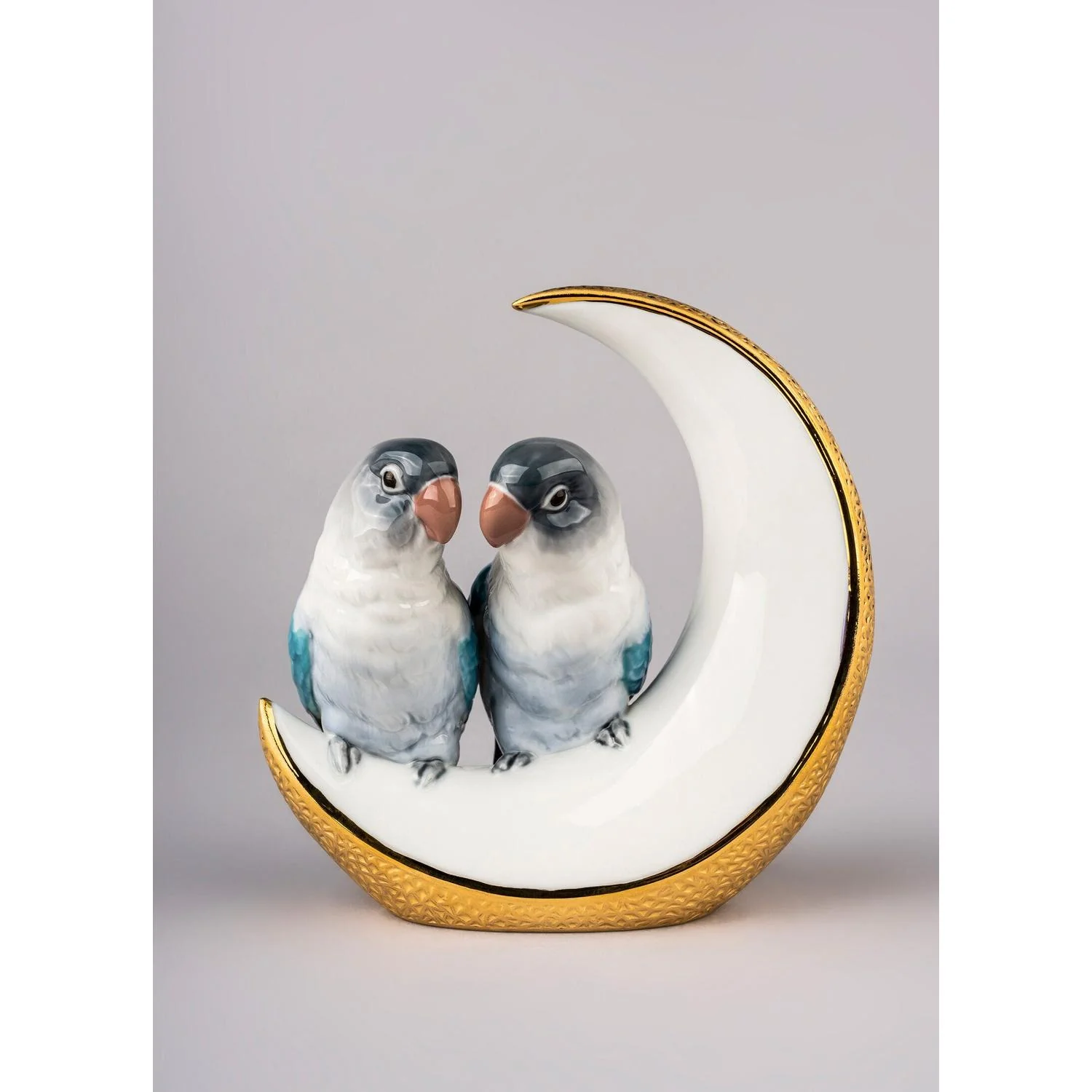LLADRO' Figurina Uccelli Prendimi la Luna Lustro Oro 16x15cm Porcellana - Image 5
