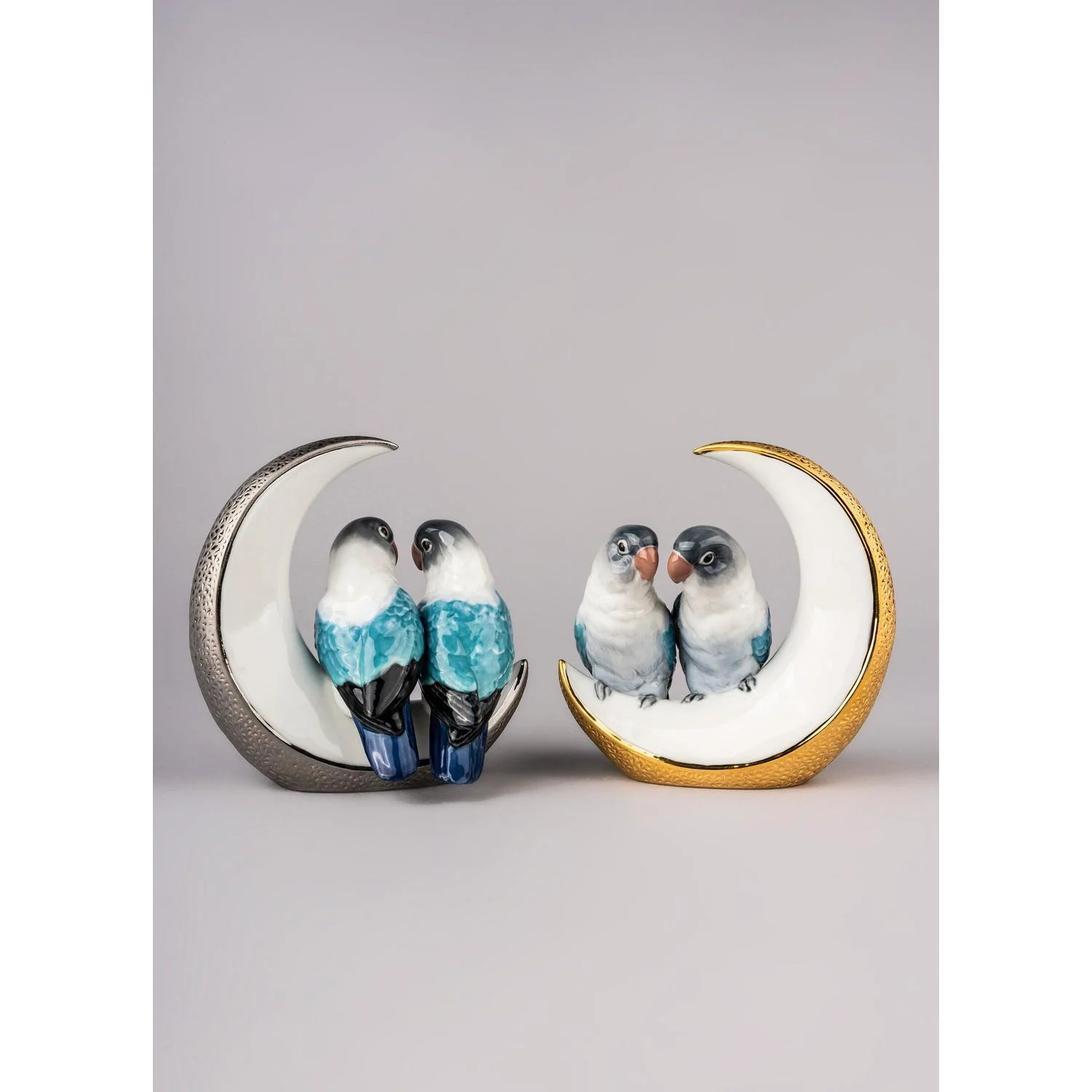 LLADRO' Figurina Uccelli Prendimi la Luna Lustro Oro 16x15cm Porcellana - Image 6