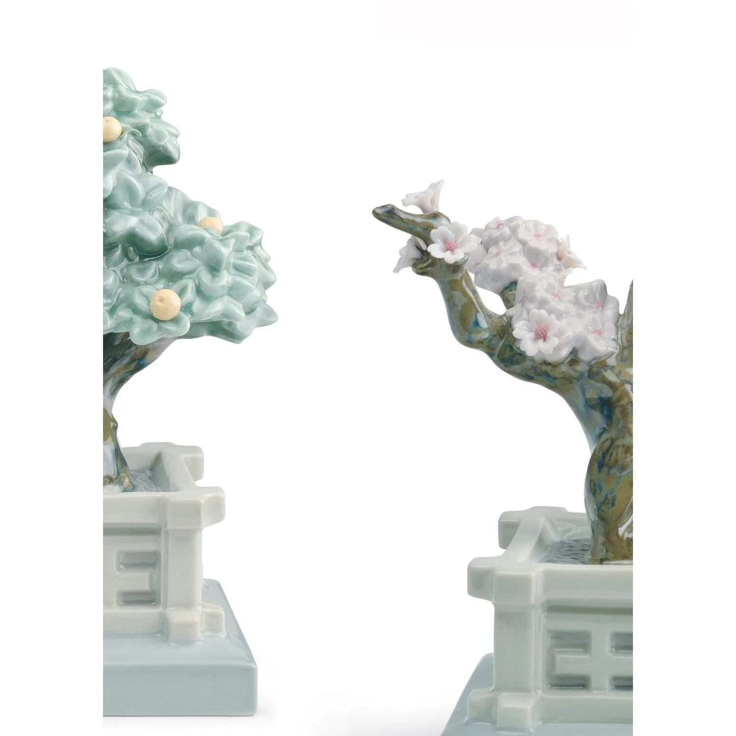 LLADRO' Figurina Vasi da Fiore Mandarino e Ciliegio 15x20cm Porcellana - Image 2