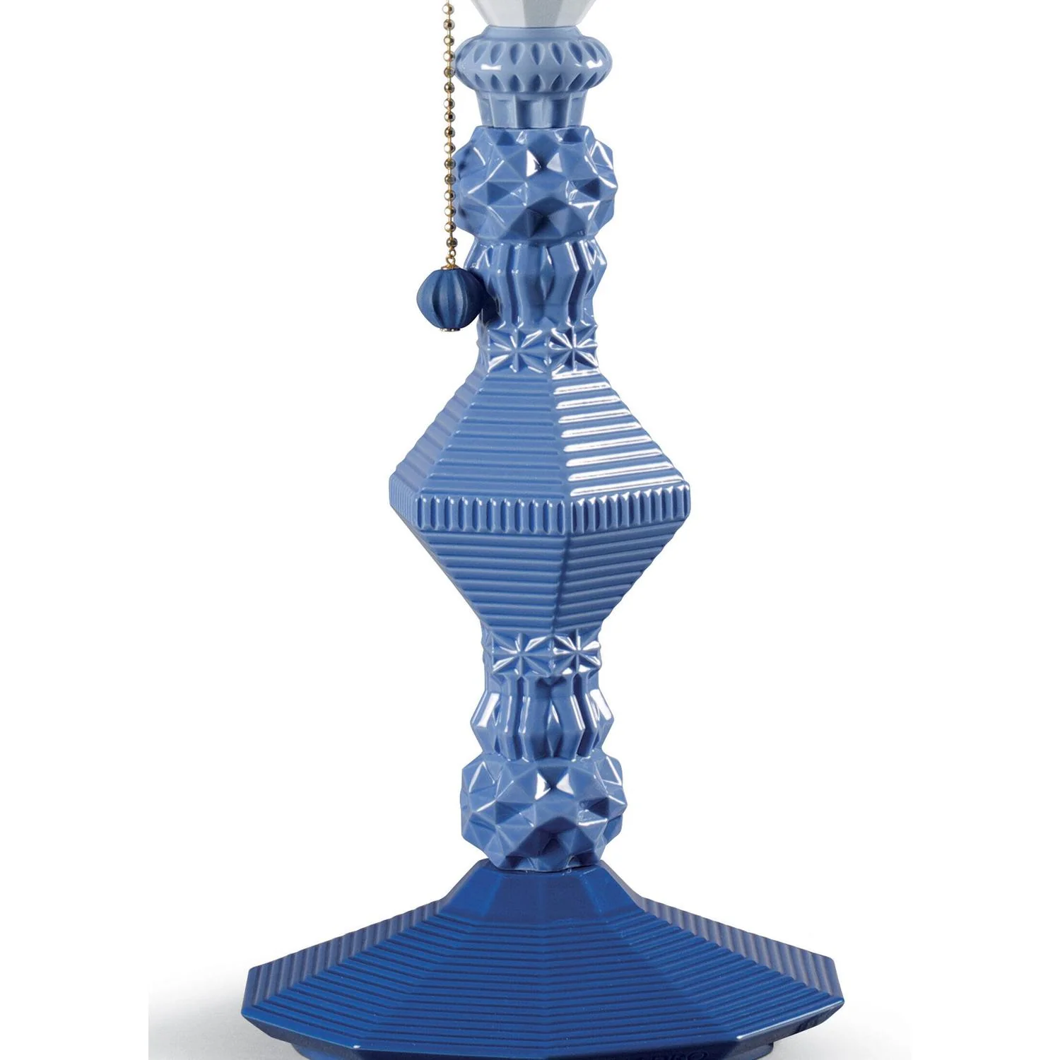 LLADRO' Lampada da Tavolo Belle De Nuit Azzurro 57x20cm Porcellana - Image 3
