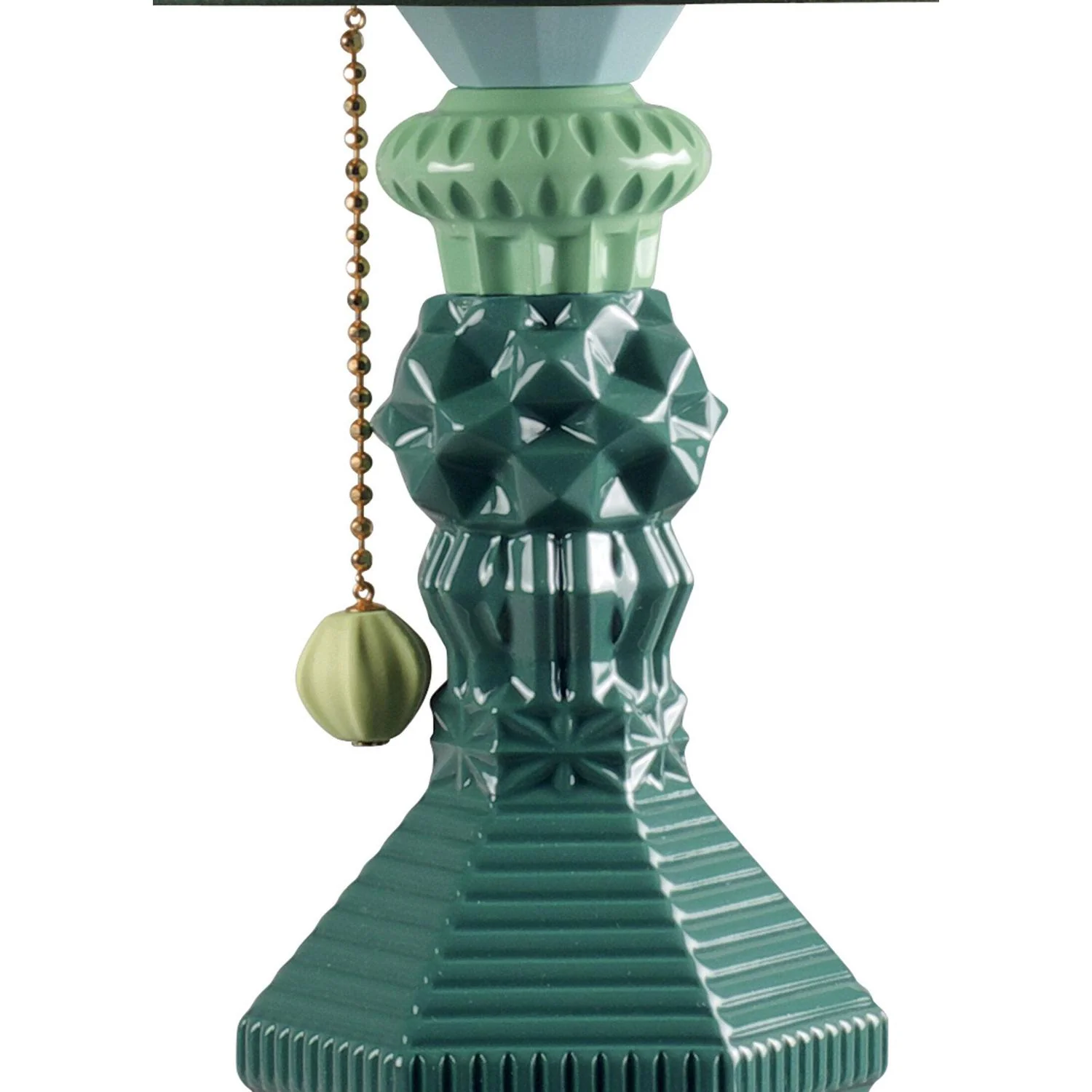 LLADRO' Lampada da Tavolo Belle De Nuit Verde 57x20cm Porcellana - Image 4