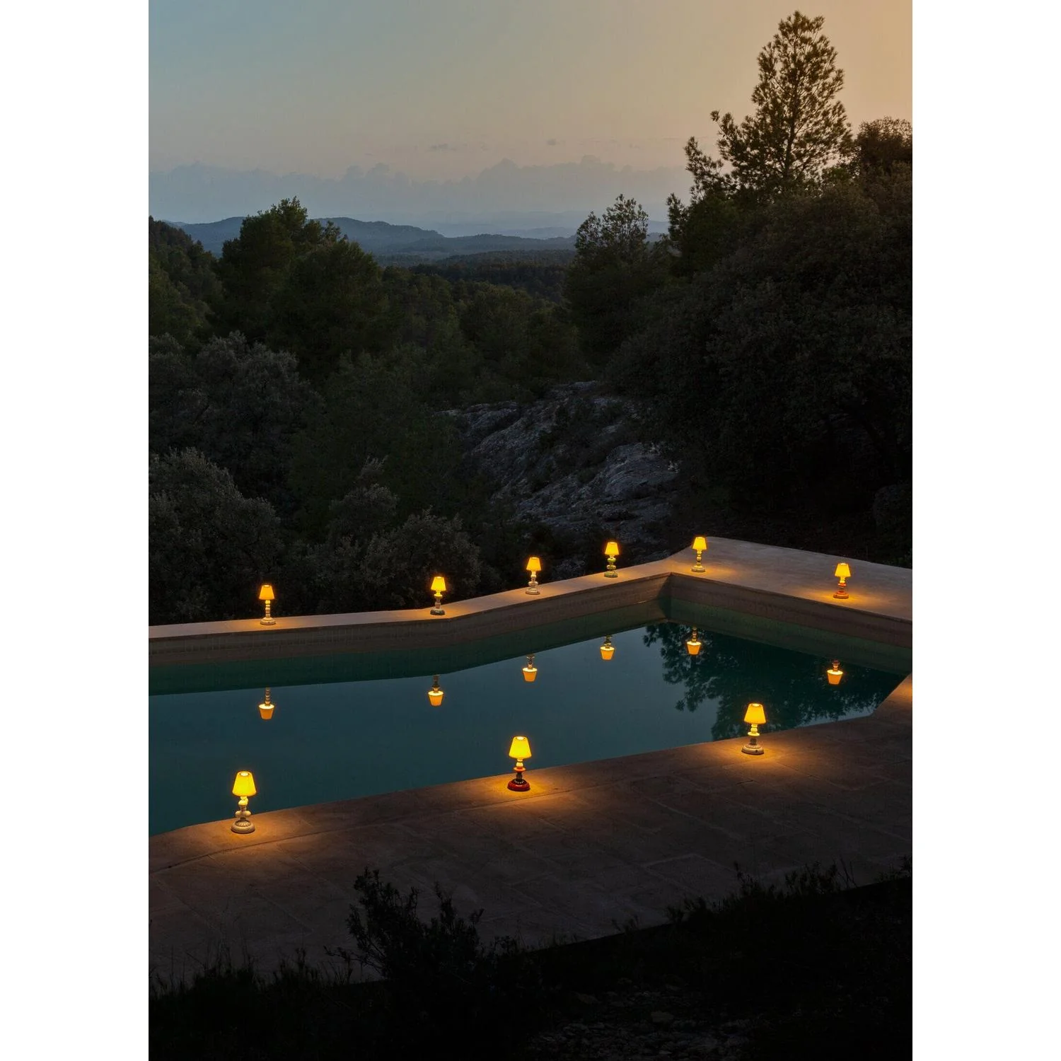 LLADRO' Lampada da Tavolo Firefly Sunflower Blu 30x12cm Porcellana - Image 2