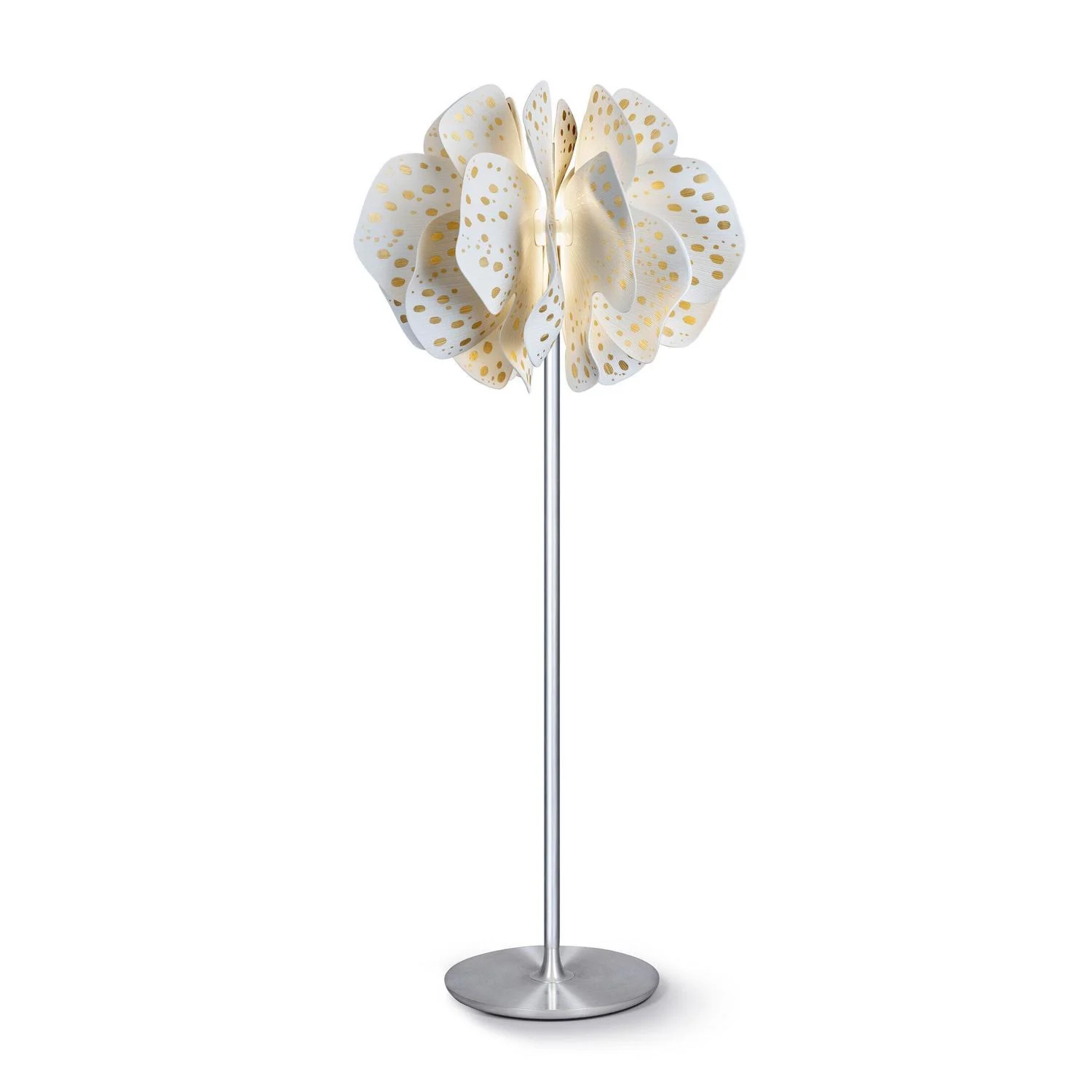 LLADRO' Lampada da Terra Nightbloom Bianco e Oro 170x68cm Porcellana - Image 6