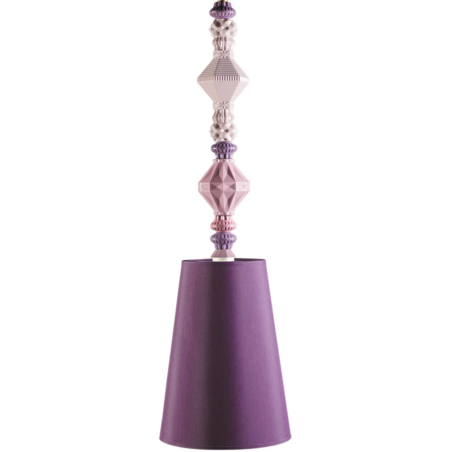 LLADRO' Lampadario Belle De Nuit II Rosa 170x23cm Porcellana - Image 2