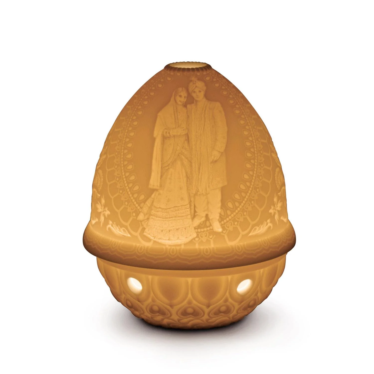 LLADRO' Litofania Matrimonio Hindù Paralume 12x9cm Porcellana