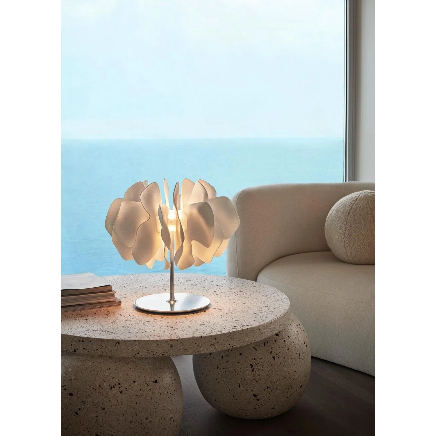 LLADRO' Nightbloom Lampada da Tavolo Bianco 47x47cm Porcellana - Image 2
