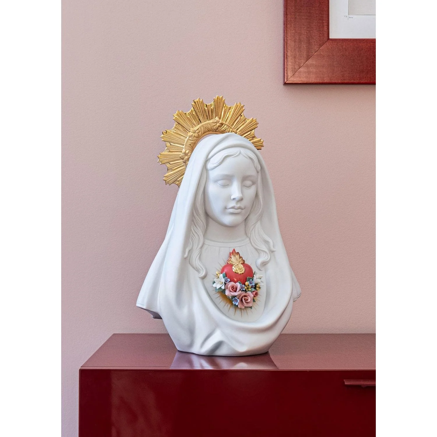 LLADRO' Scultura Cuore Immacolato di Maria 40x28cm Porcellana - Image 2