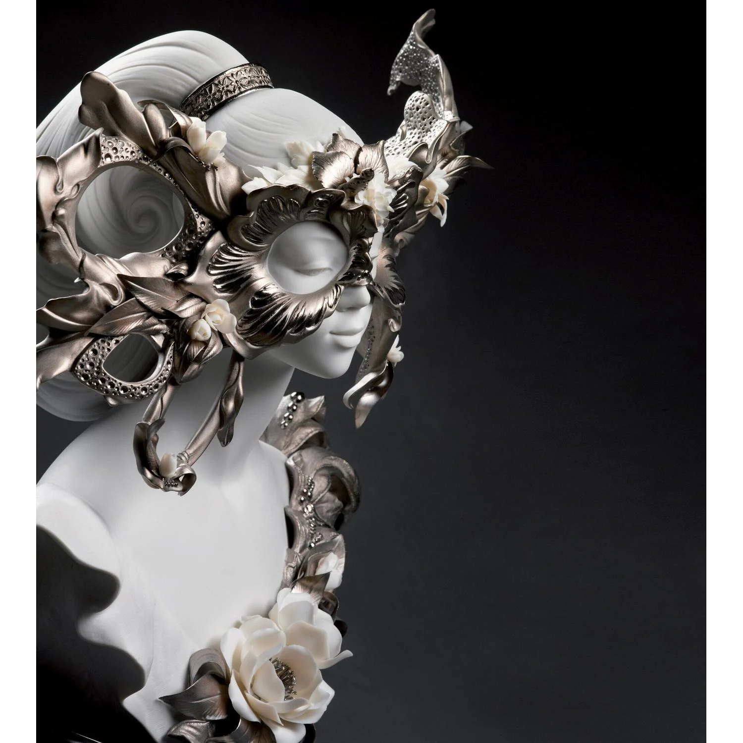 LLADRO' Scultura Fantasia di Carnevale Edizione Limitata Lustro Argento 45x43cm Porcellana - Image 9