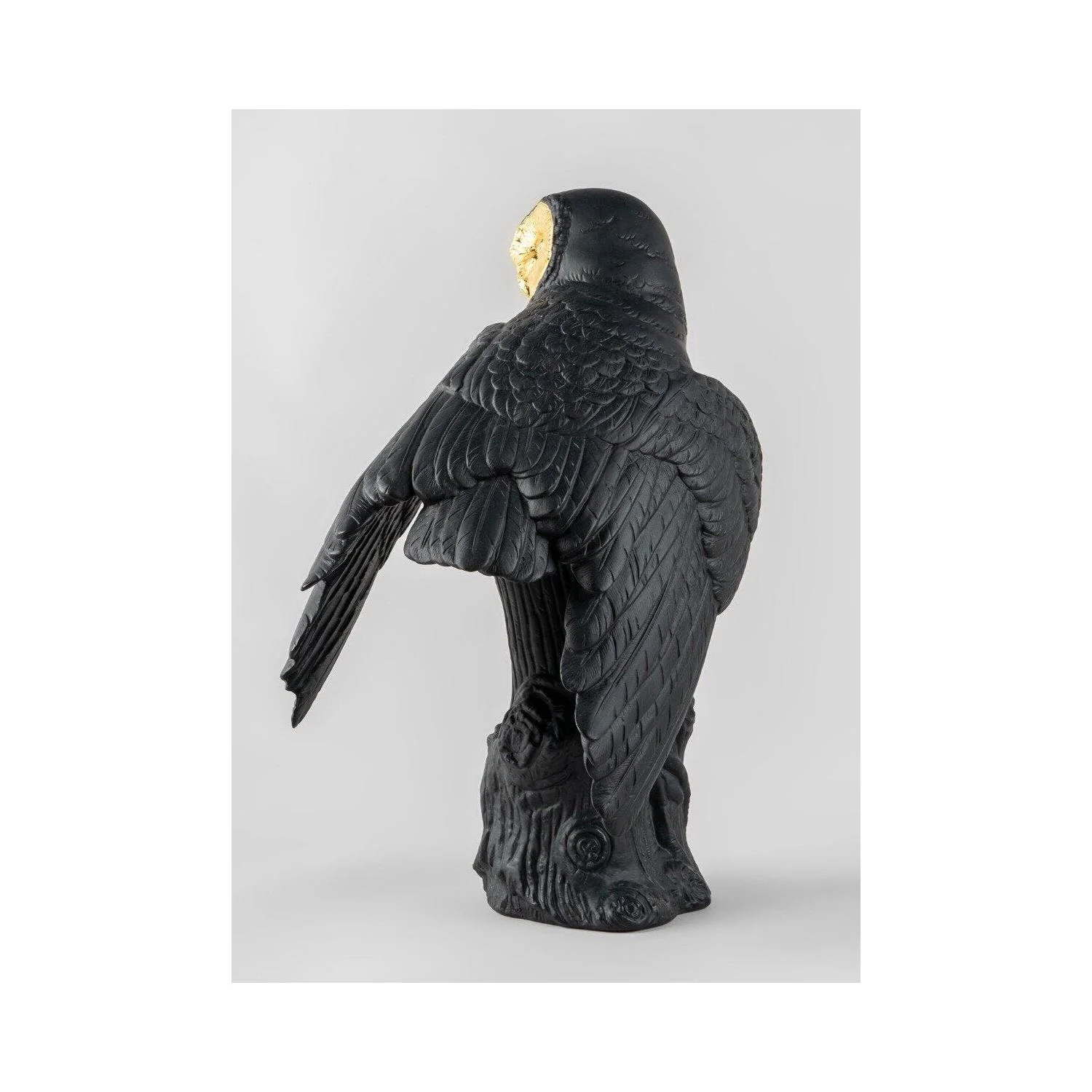 LLADRO' Scultura Gufo Nero Oro Serie Limitata 41x25cm Porcellana - Image 4