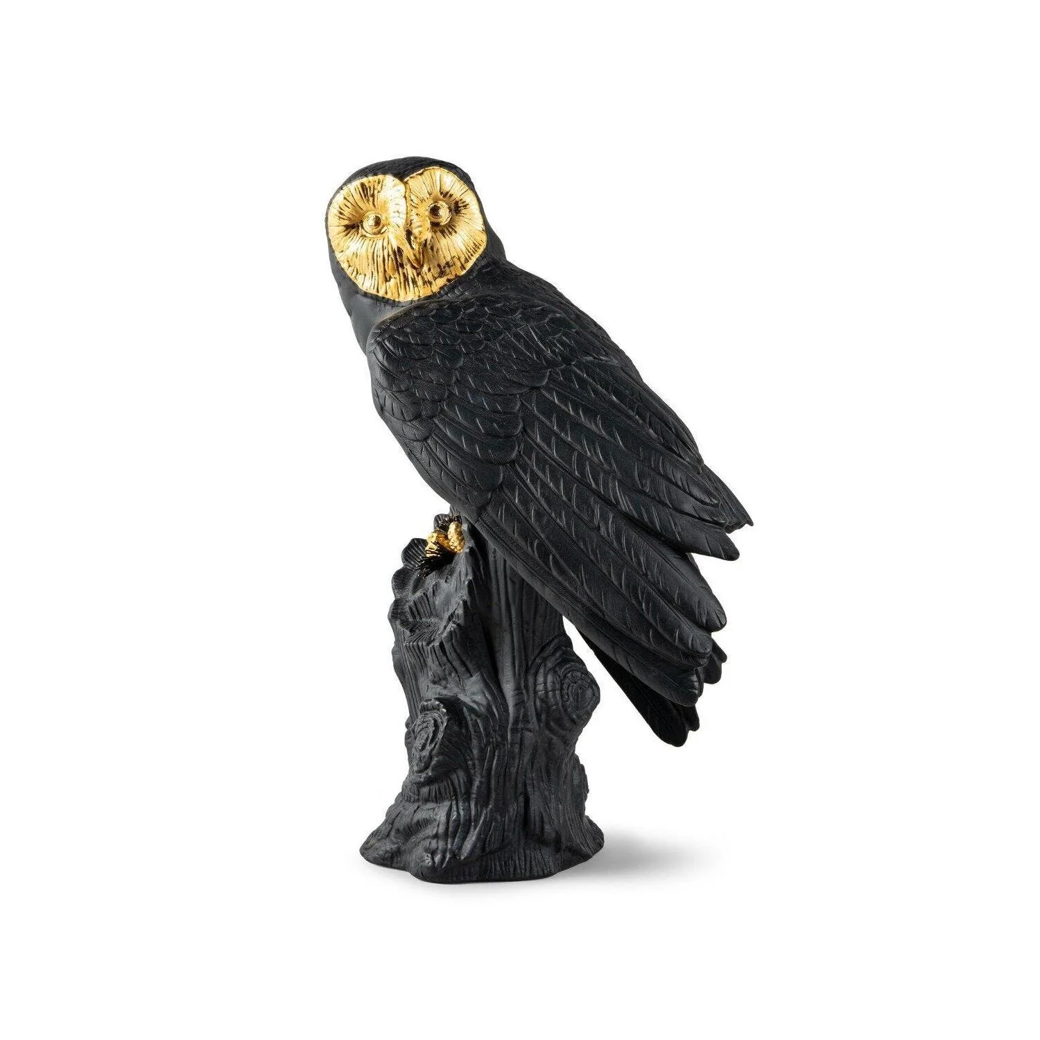 LLADRO' Scultura Gufo Nero Oro Serie Limitata 41x25cm Porcellana - Image 7