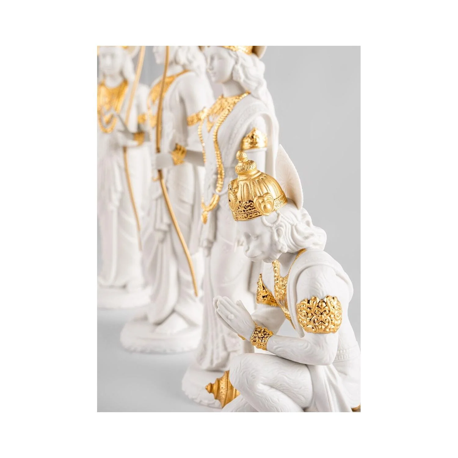 LLADRO' Scultura Hanuman Lustro Oro 19x10cm Porcellana - Image 5