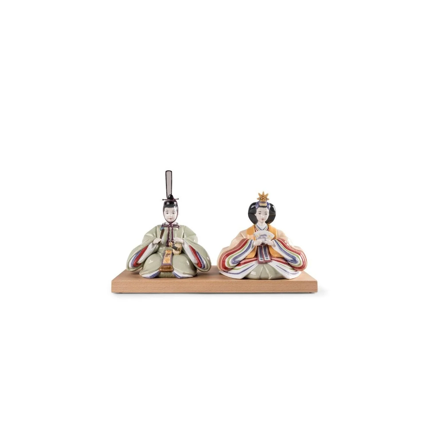 LLADRO' Scultura Hina Dolls Verde Giallo Serie Limitata 25x41cm Porcellana