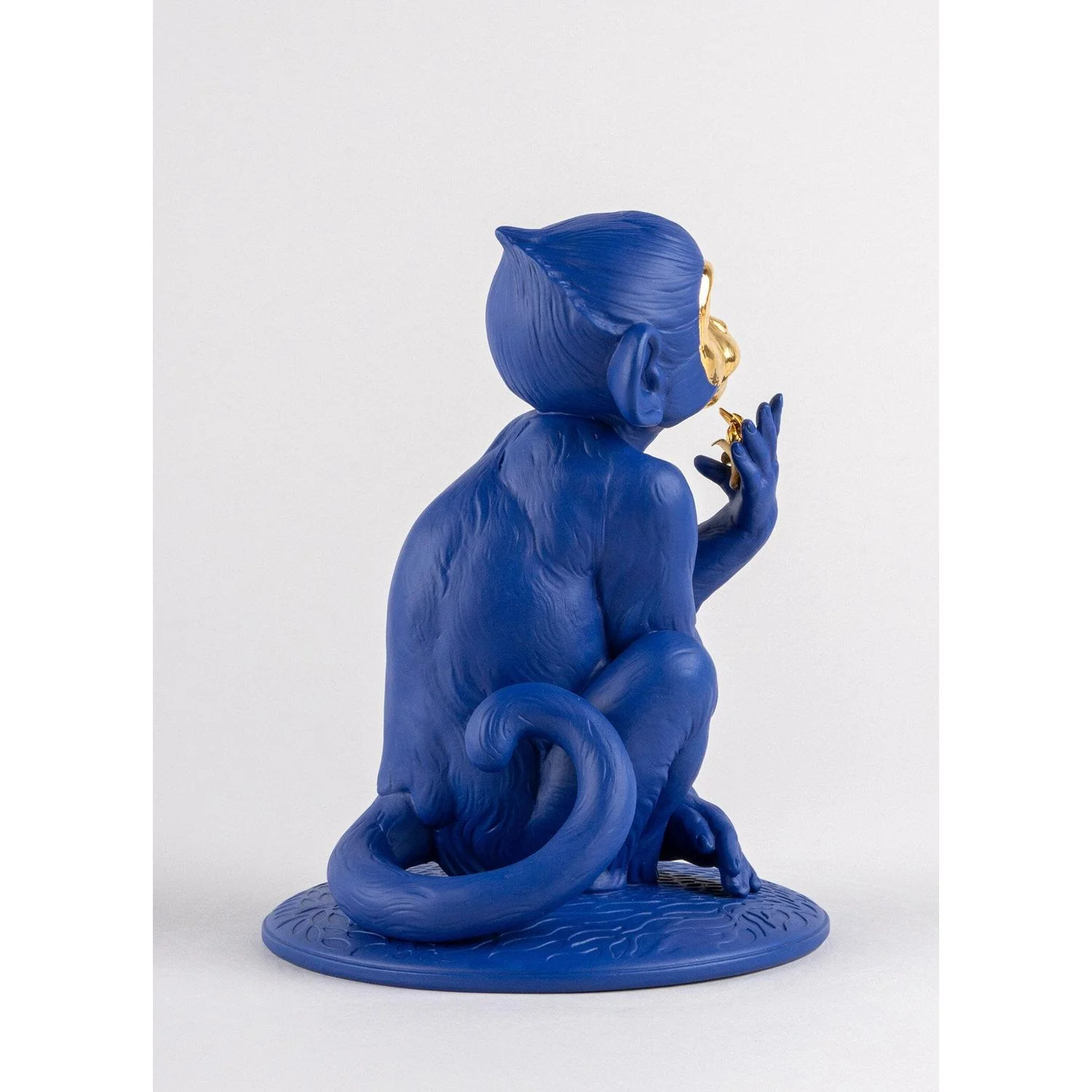 LLADRO' Scultura Piccola Scimmia Blu Oro Serie Limitata 23x17cm Porcellana - Image 7