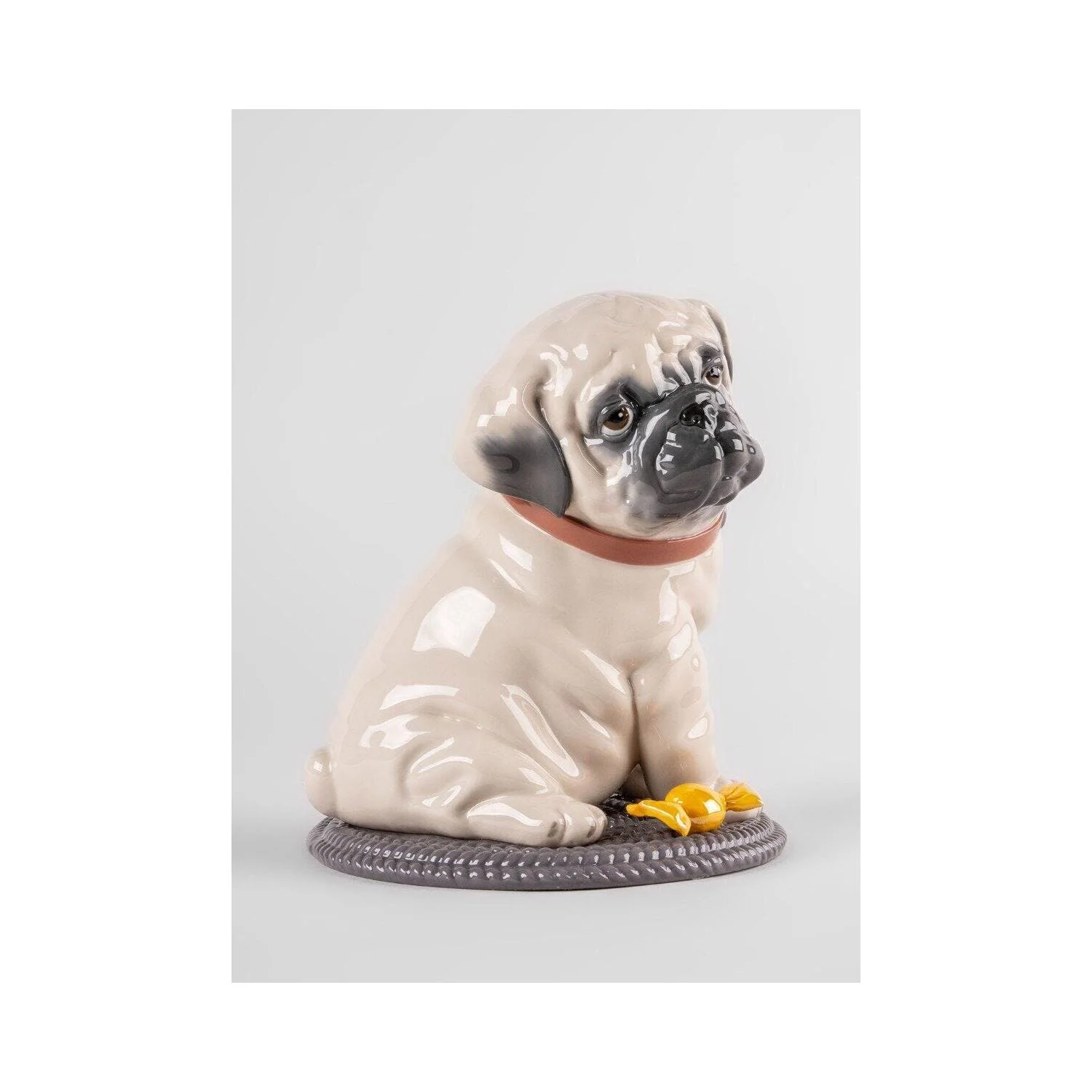 LLADRO' Scultura Puppie Pug 24x20cm Porcellana - Image 3
