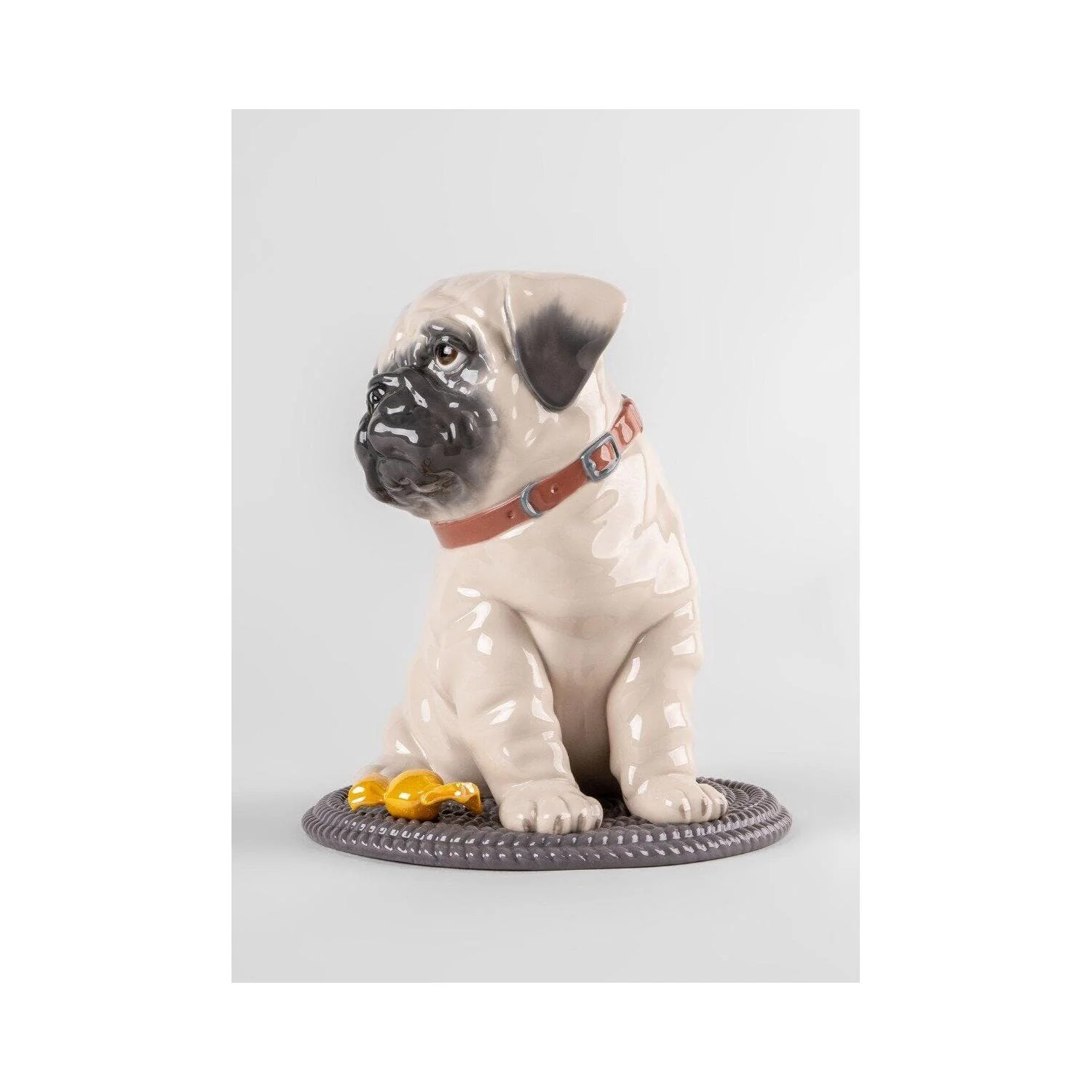 LLADRO' Scultura Puppie Pug 24x20cm Porcellana - Image 4
