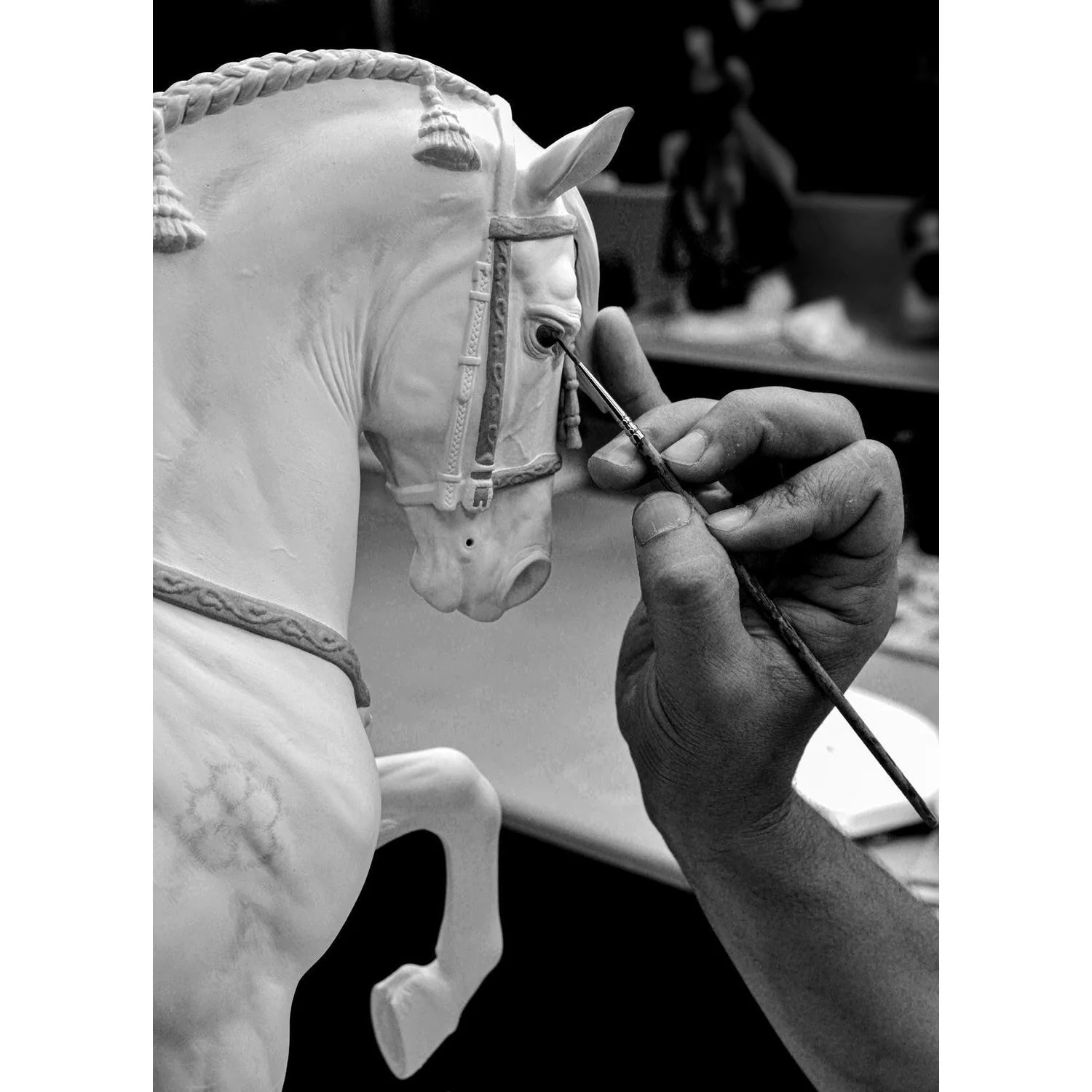 LLADRO' Scultura Pura Razza Spagnolo Cavallo Edizione Limitata 44x50cm Porcellana - Image 7