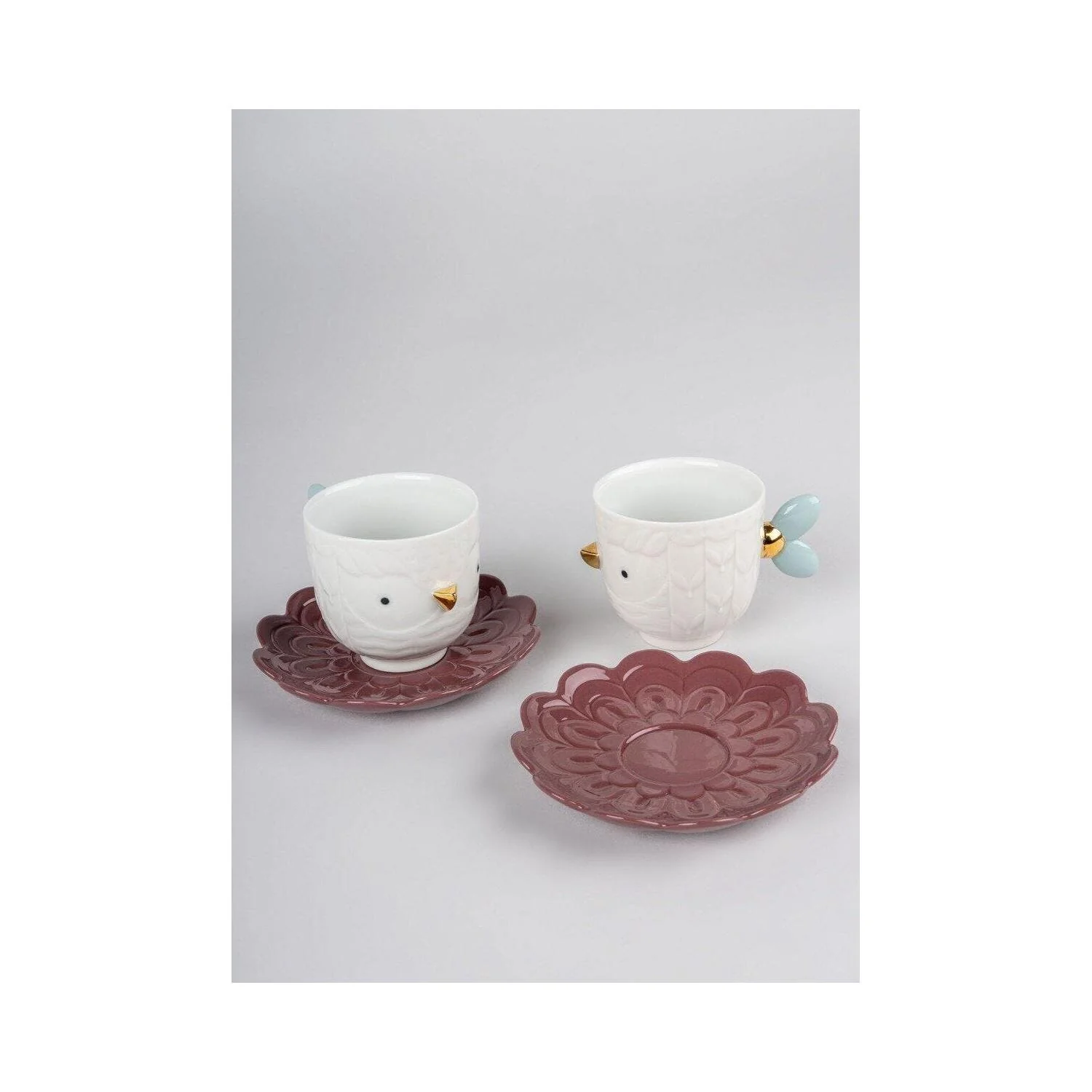 LLADRO' Set 2 Tazze con Piatto Kawki 8x25cm Porcellana - Image 4