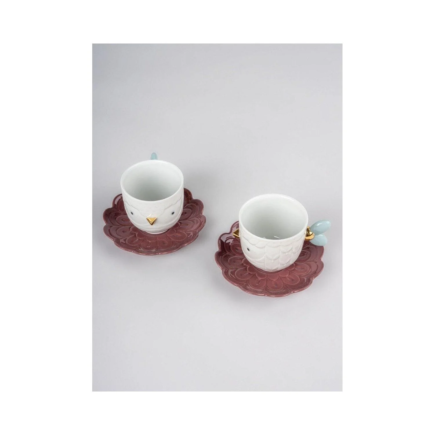 LLADRO' Set 2 Tazze con Piatto Kawki 8x25cm Porcellana - Image 5