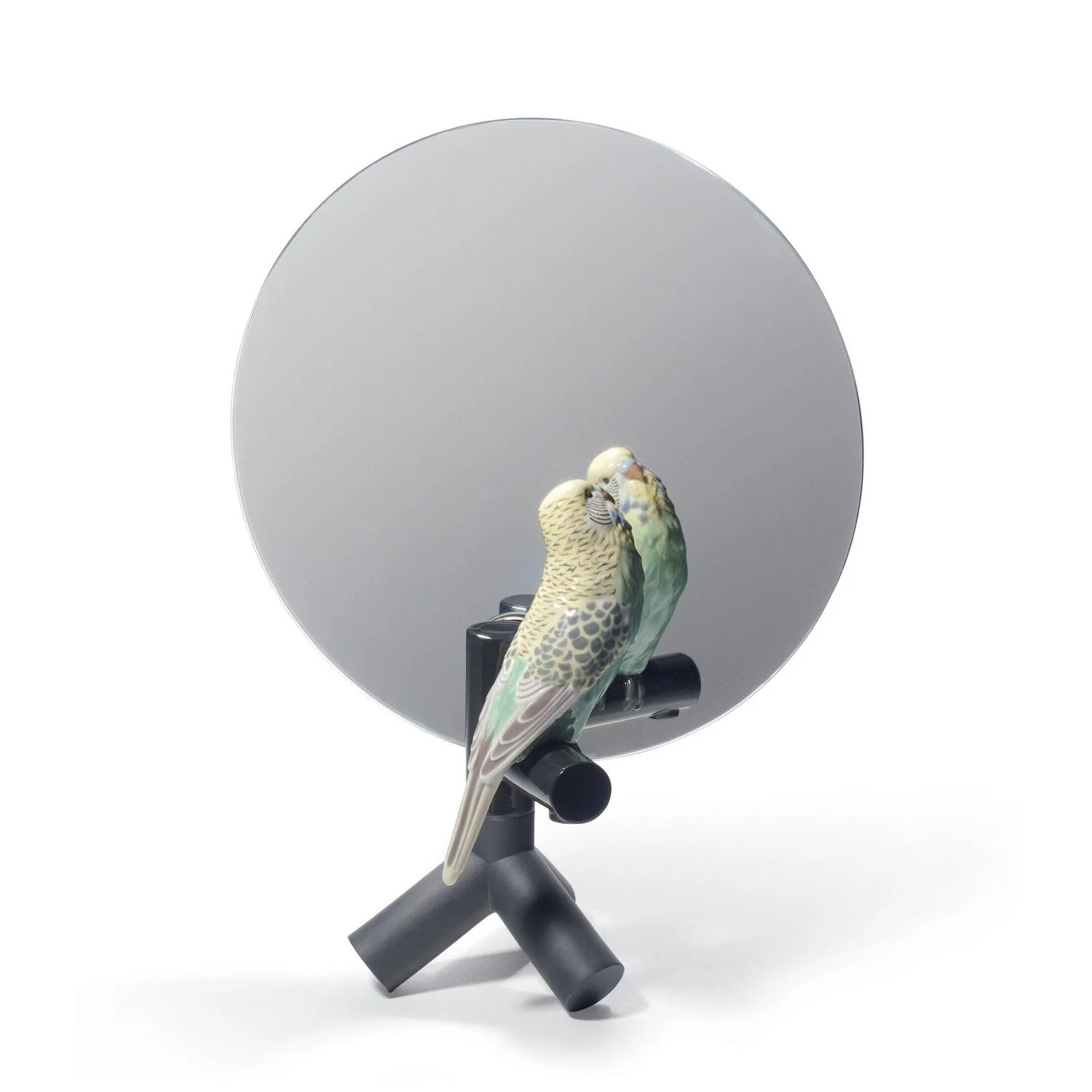 LLADRO' Specchio Toeletta Parrot Vanity 37x27cm Porcellana