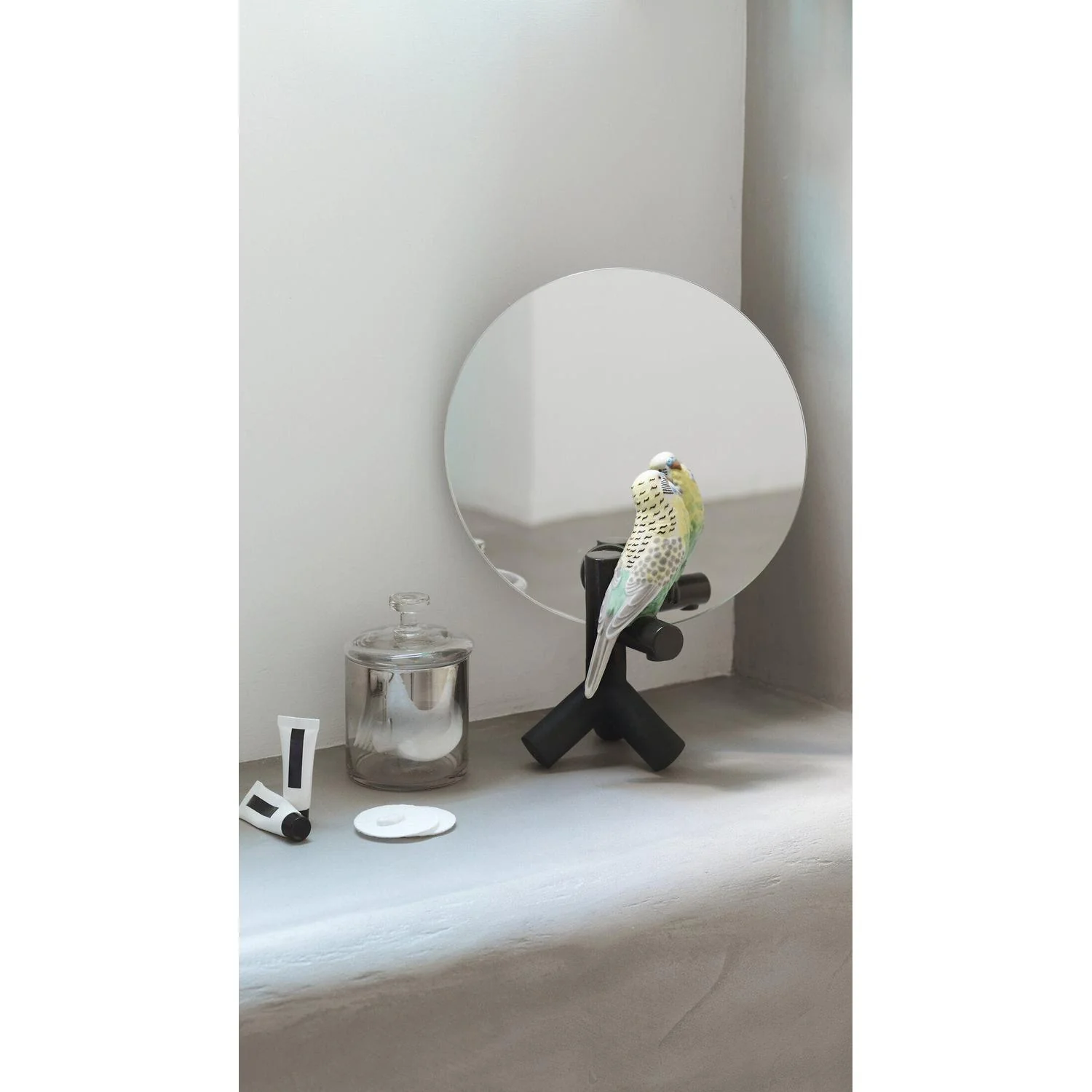 LLADRO' Specchio Toeletta Parrot Vanity 37x27cm Porcellana - Image 2
