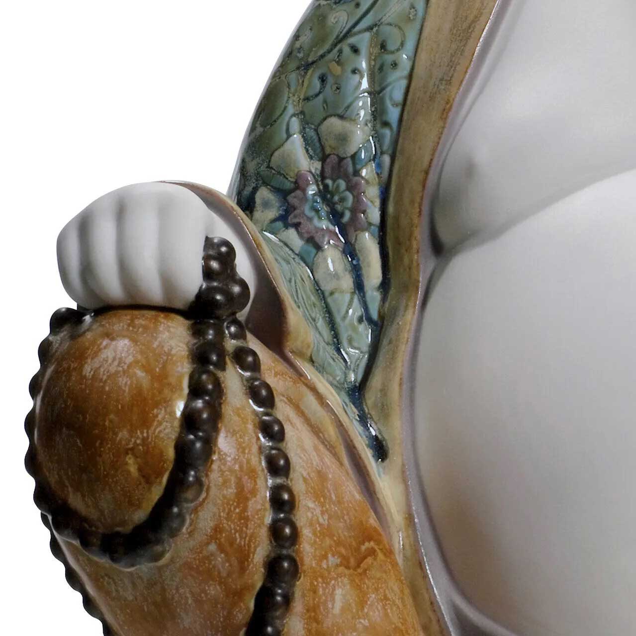 LLADRO' Statua Figura Buddha Felice 21cm Porcellana - Image 4