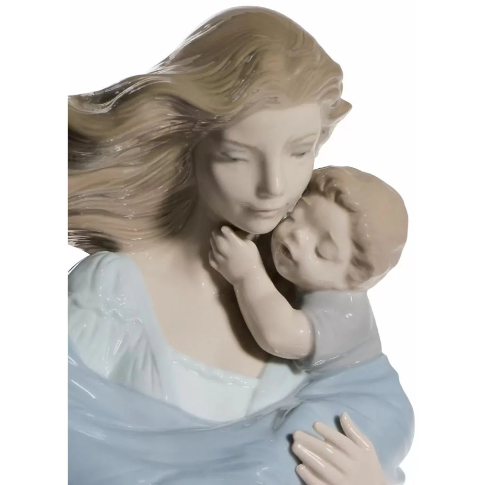 LLADRO' "Tenero abbraccio" Figura Statua Madre Bimbo Porcellana H36cm - Image 4