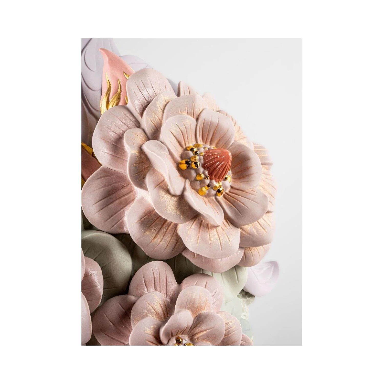 LLADRO' Vaso con Fiori Rosa 44x33cm Porcellana - Image 6