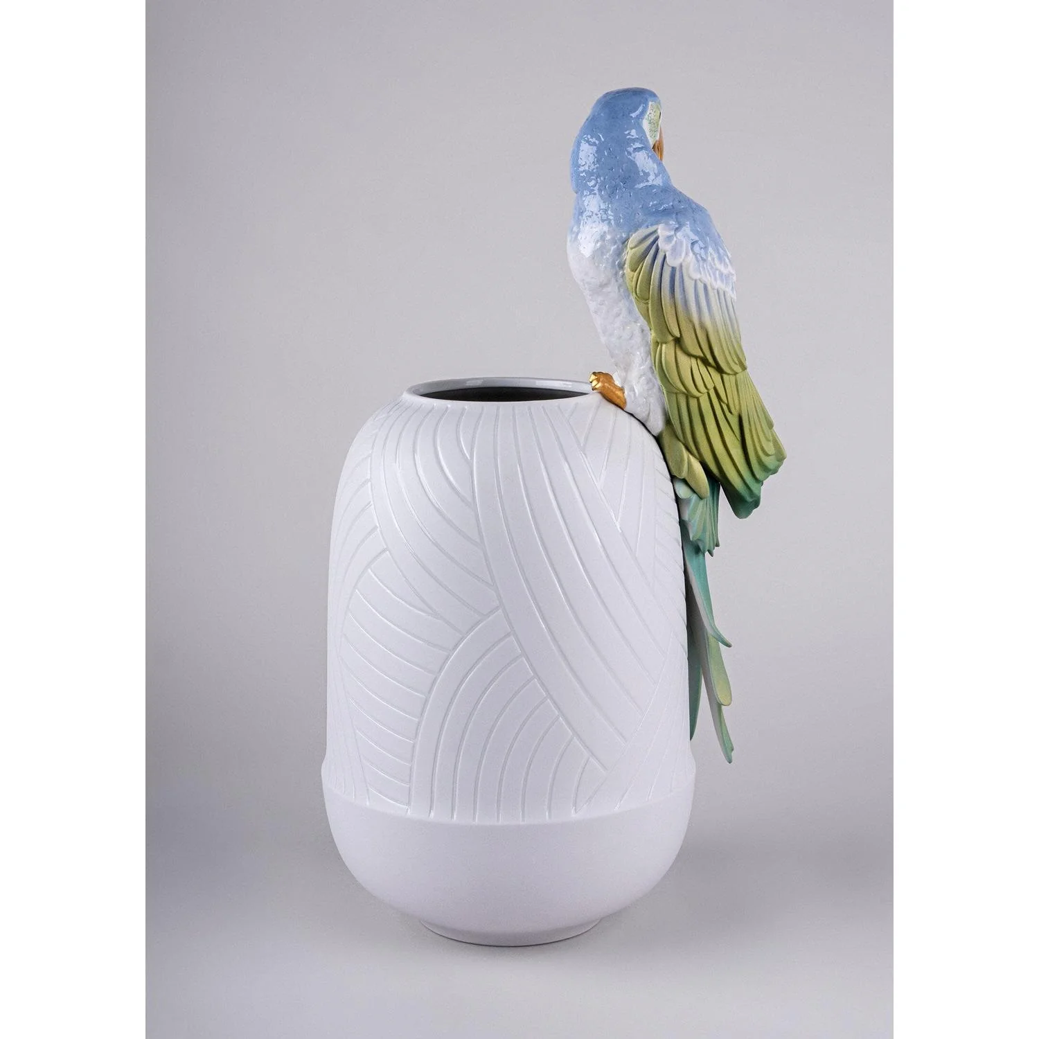LLADRO' Vaso con Pappagalli 56x29cm Porcellana - Image 5