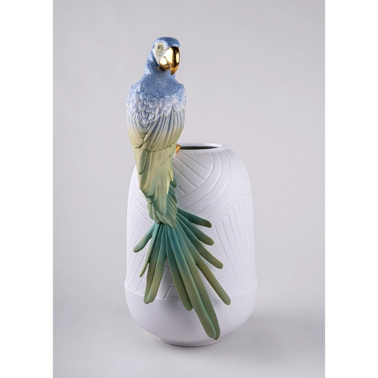 LLADRO' Vaso con Pappagalli 56x29cm Porcellana - Image 6