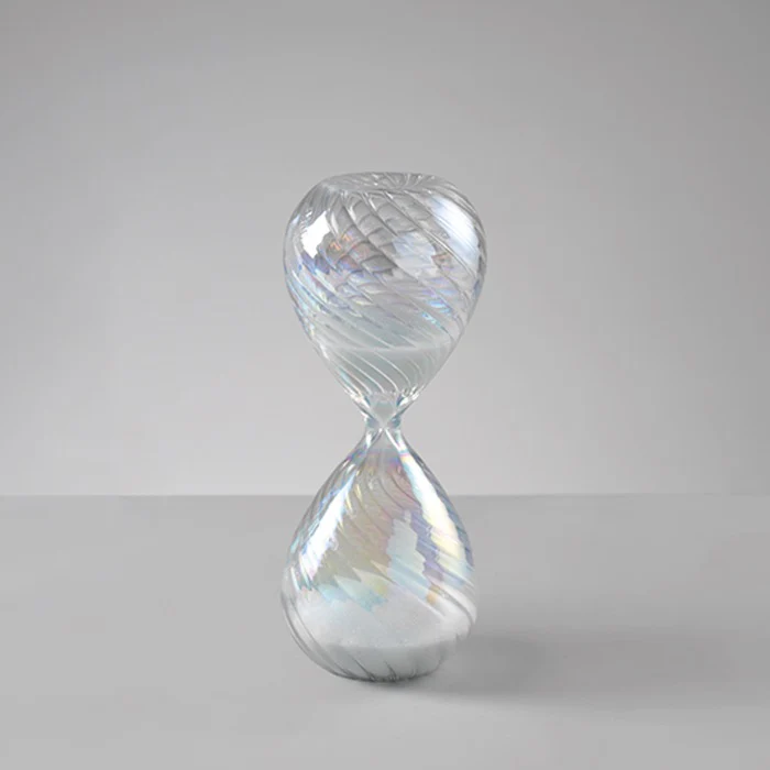 MASCAGNI CASA Clessidra 17cm 15 Minuti in Vetro Perlato