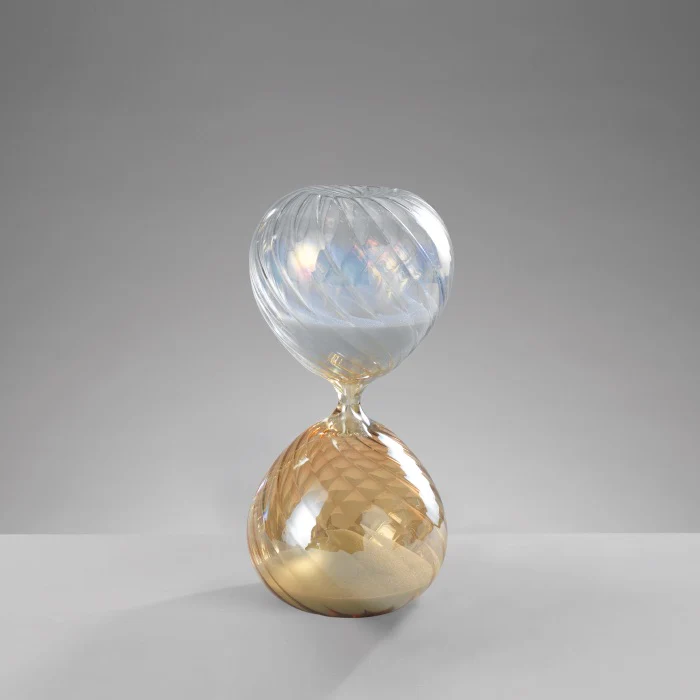 MASCAGNI CASA Clessidra 23cm 45 Minuti in Vetro Oro