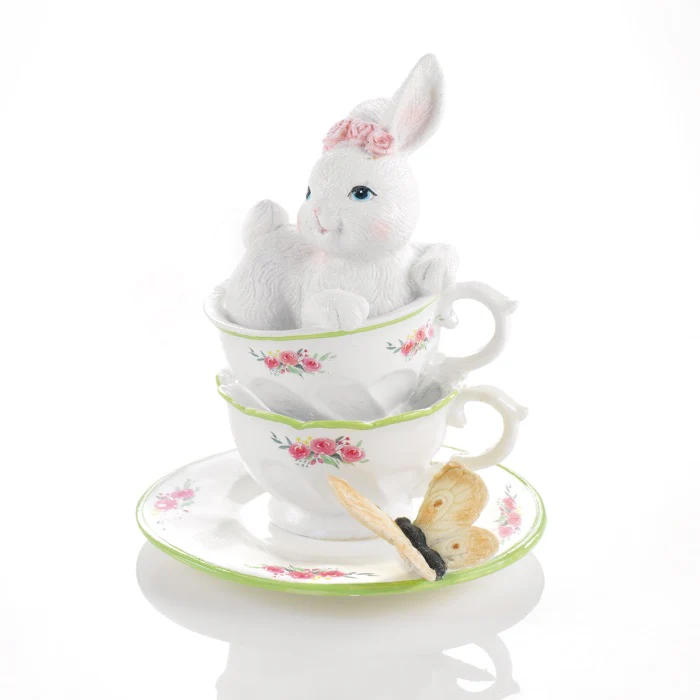 MASCAGNI CASA Coniglietto di Pasqua in Resina 15cm Decorazione Pasquale