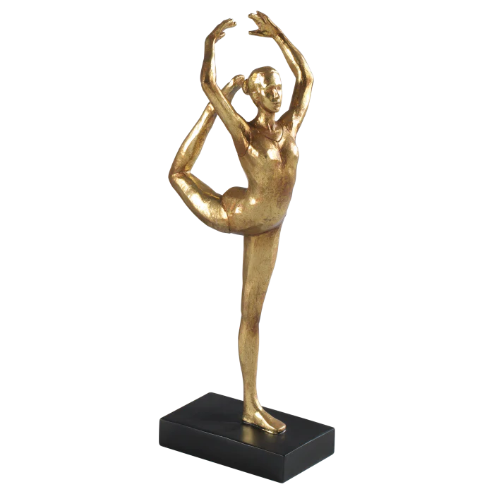 MASCAGNI CASA Figura Donna Ballerina Resina Color Oro 30cm 20BO1824