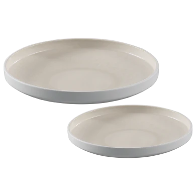 MASCAGNI CASA Set 2 Vassoi Bianco Lucido 22,5 cm e 30,5 cm O1832