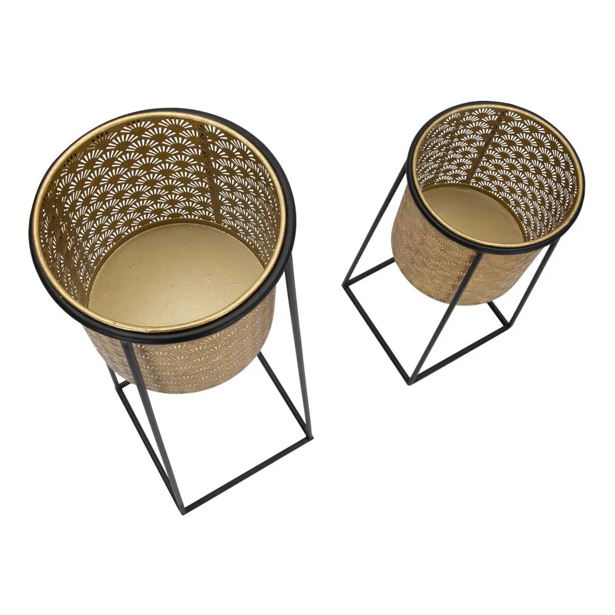 MAURO FERRETTI - Set 2 Pezzi Coppia Porta Vaso in Metallo Cup 26x70cm / 23x45cm - Image 4