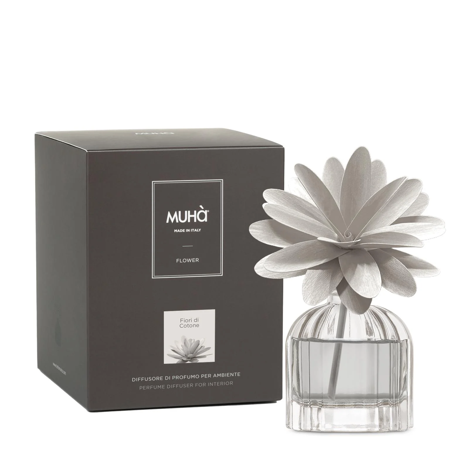 MUHA' Profumatore d'Ambiente Diffusore Flower 60ml Fiori di Cotone - Image 2