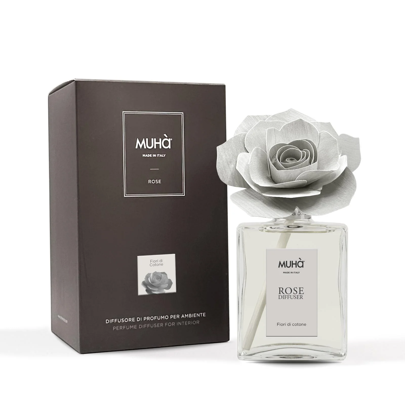 MUHA' Profumatore D'Ambiente Diffusore Rosa 200ml Fiori di Cotone - Image 2
