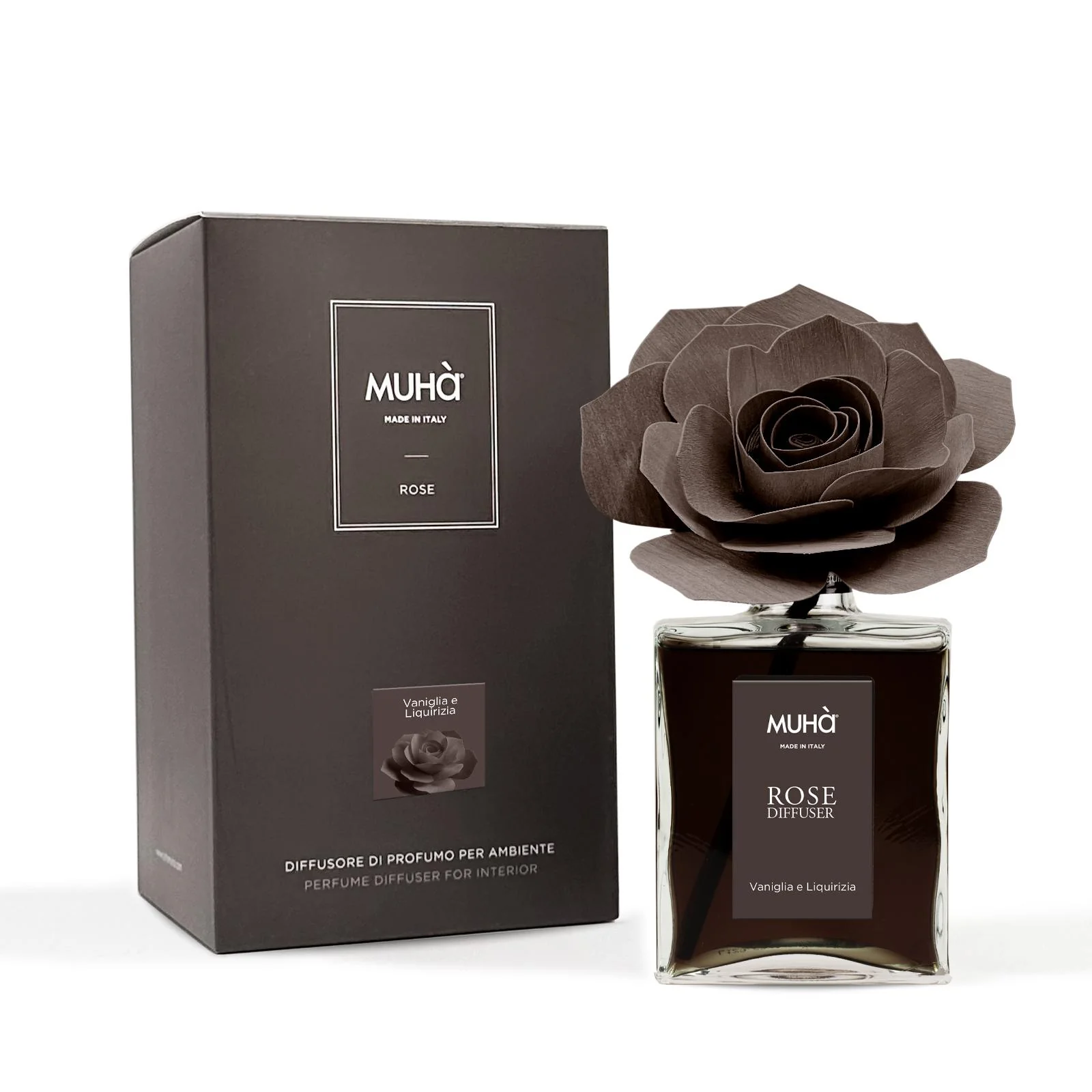 MUHA' Profumatore D'Ambiente Diffusore Rosa 200ml Vaniglia e Liquirizia - Image 2