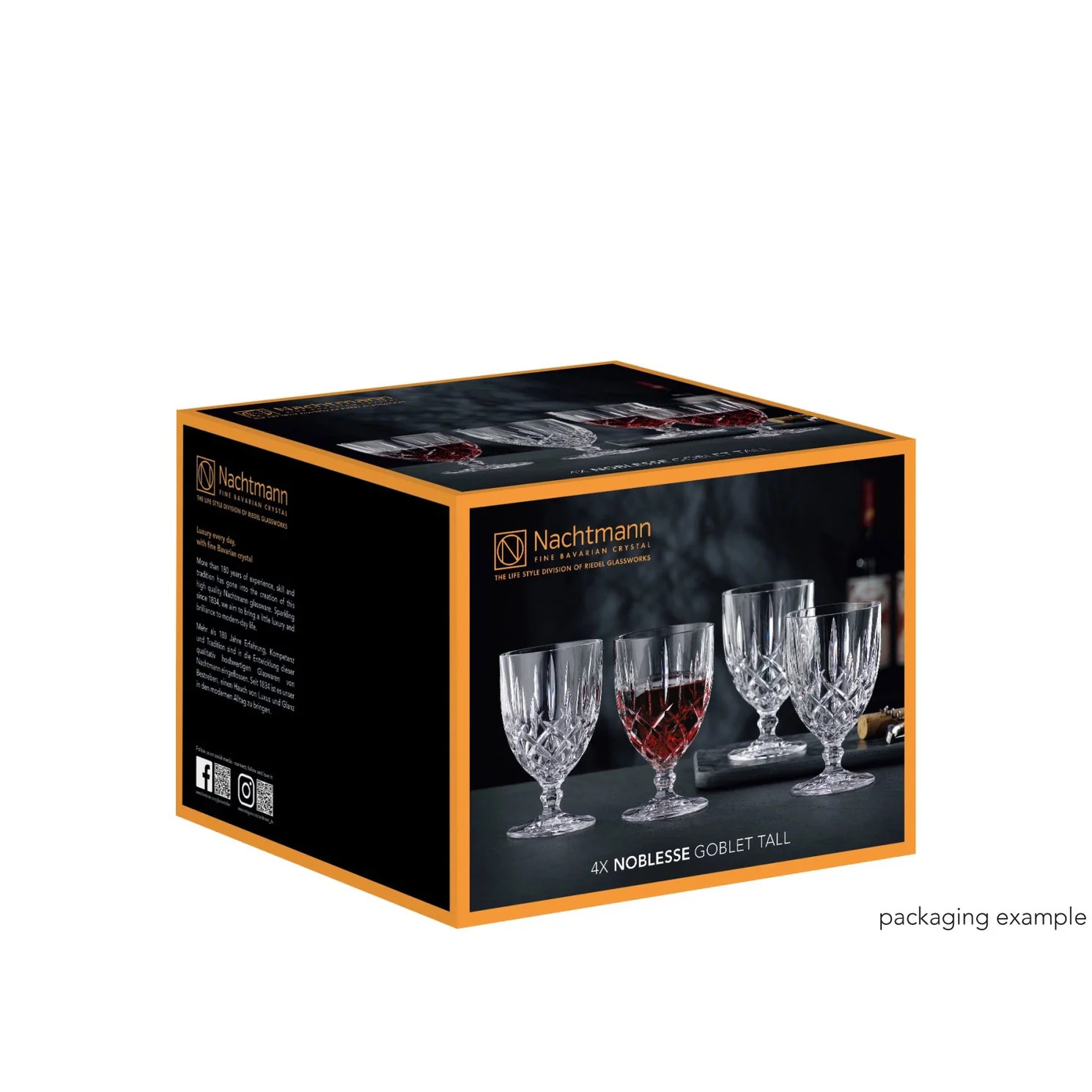 NACHTMANN Noblesse Bicchiere Calice Alto da Vino Set 4 Pezzi 355ml Cristallo - Image 5
