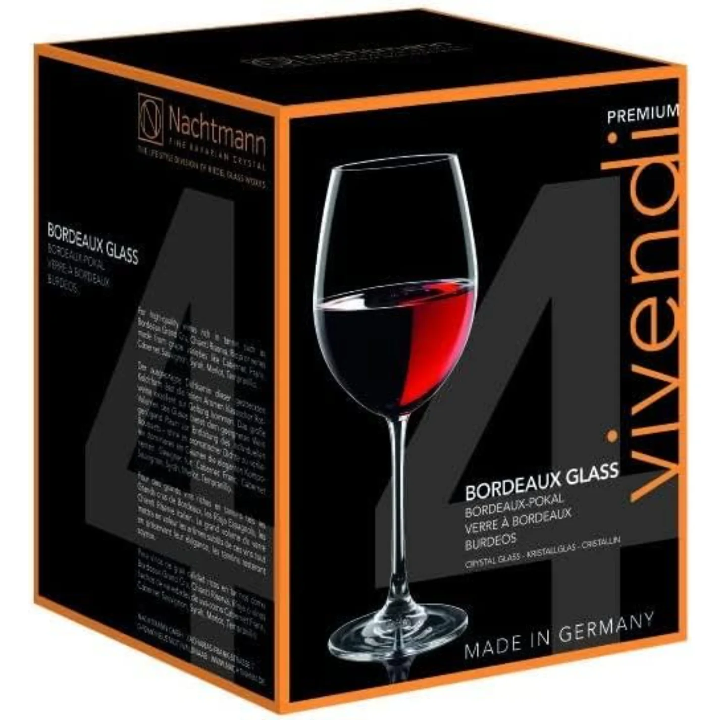 NACHTMANN Vivendi Calice Bordeaux Vino Rosso Set 4 Pezzi 763ml Cristallo - Image 4