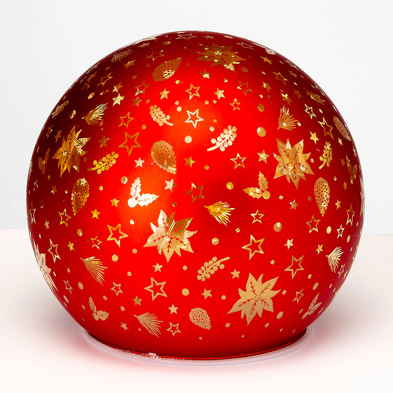 NOEL by Lamart Sfera Natalizia Luminosa con LED 14,5cm Rosso Vetro Decorazione Natalizia - Image 2