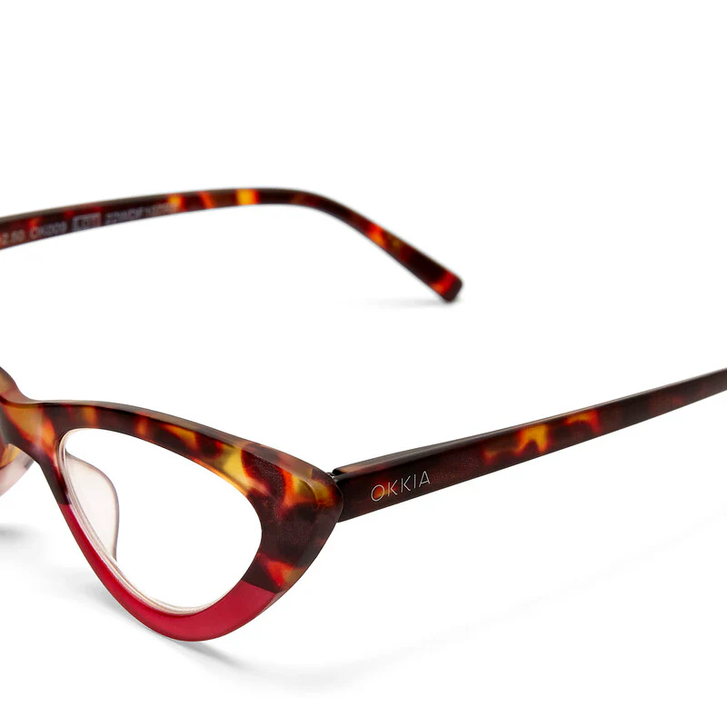 OKKIA Adriana Small Cat Eye Occhiali da Lettura Donna Avana Rosa +3.00 - Image 3