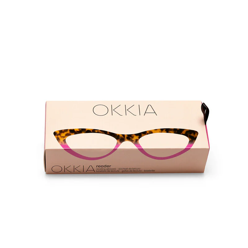 OKKIA Adriana Small Cat Eye Occhiali da Lettura Donna Avana Rosa +3.00 - Image 5