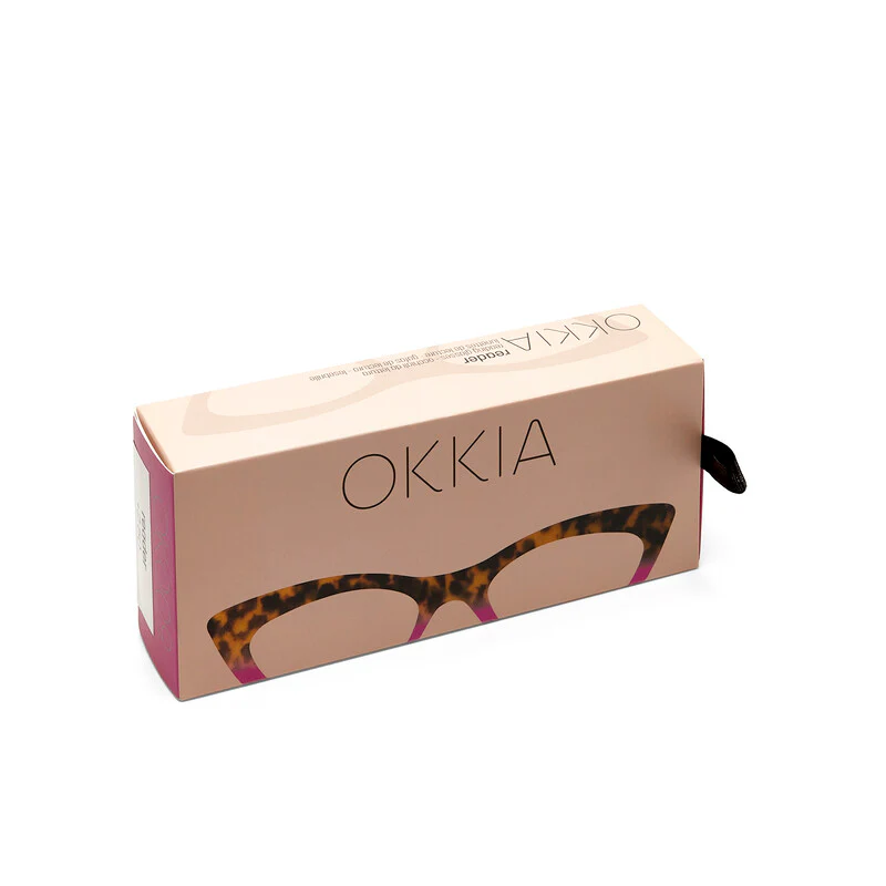 OKKIA Adriana Small Cat Eye Occhiali da Lettura Donna Avana Rosa +3.00 - Image 6