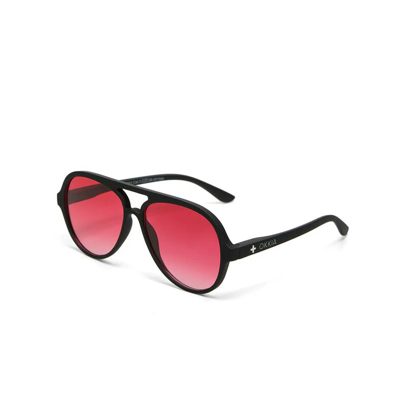 OKKIA Alessio Occhiali da Sole Unisex Goccia Nero Rosso - Image 7