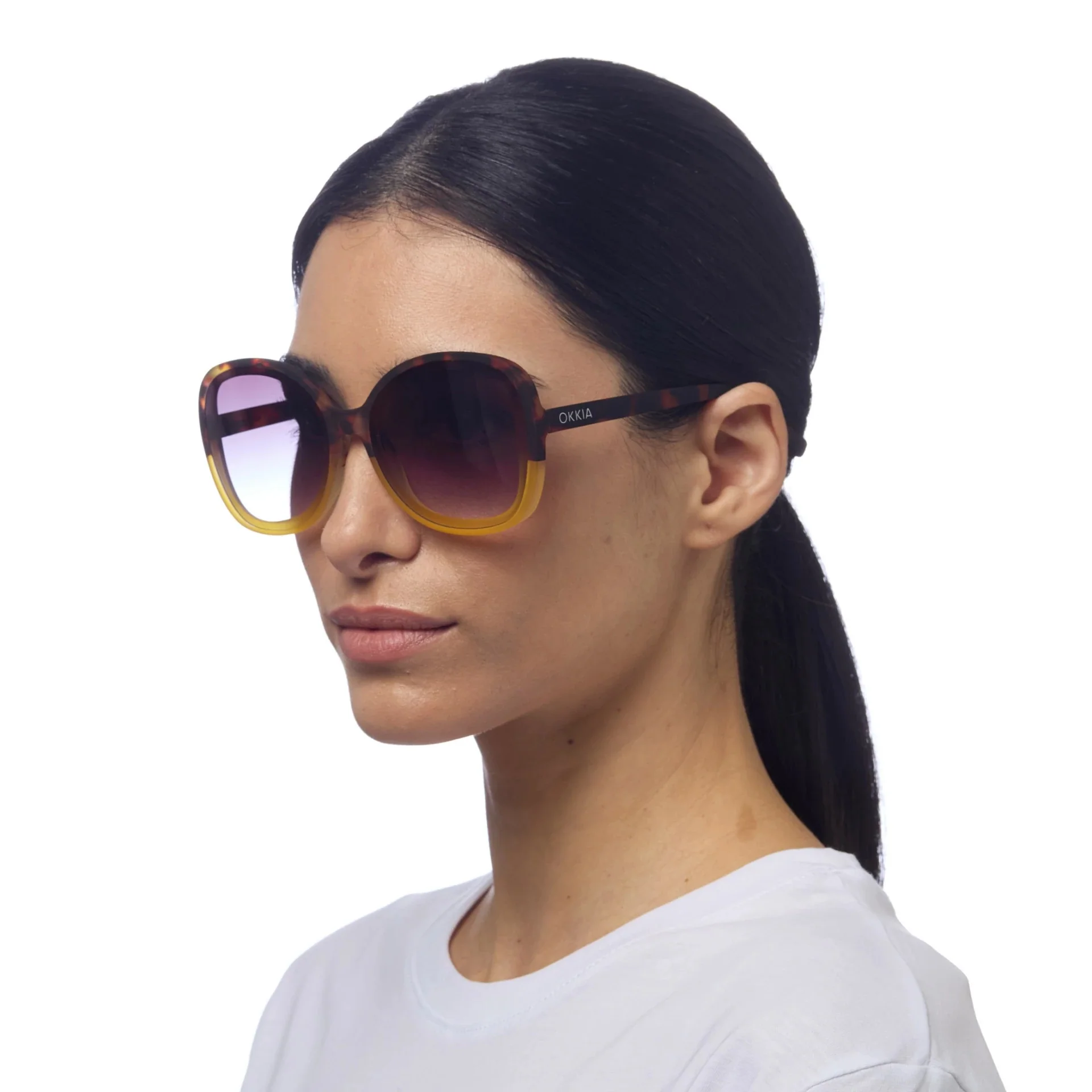 OKKIA Anna Occhiali da Sole Donna Avana Giallo - Image 3