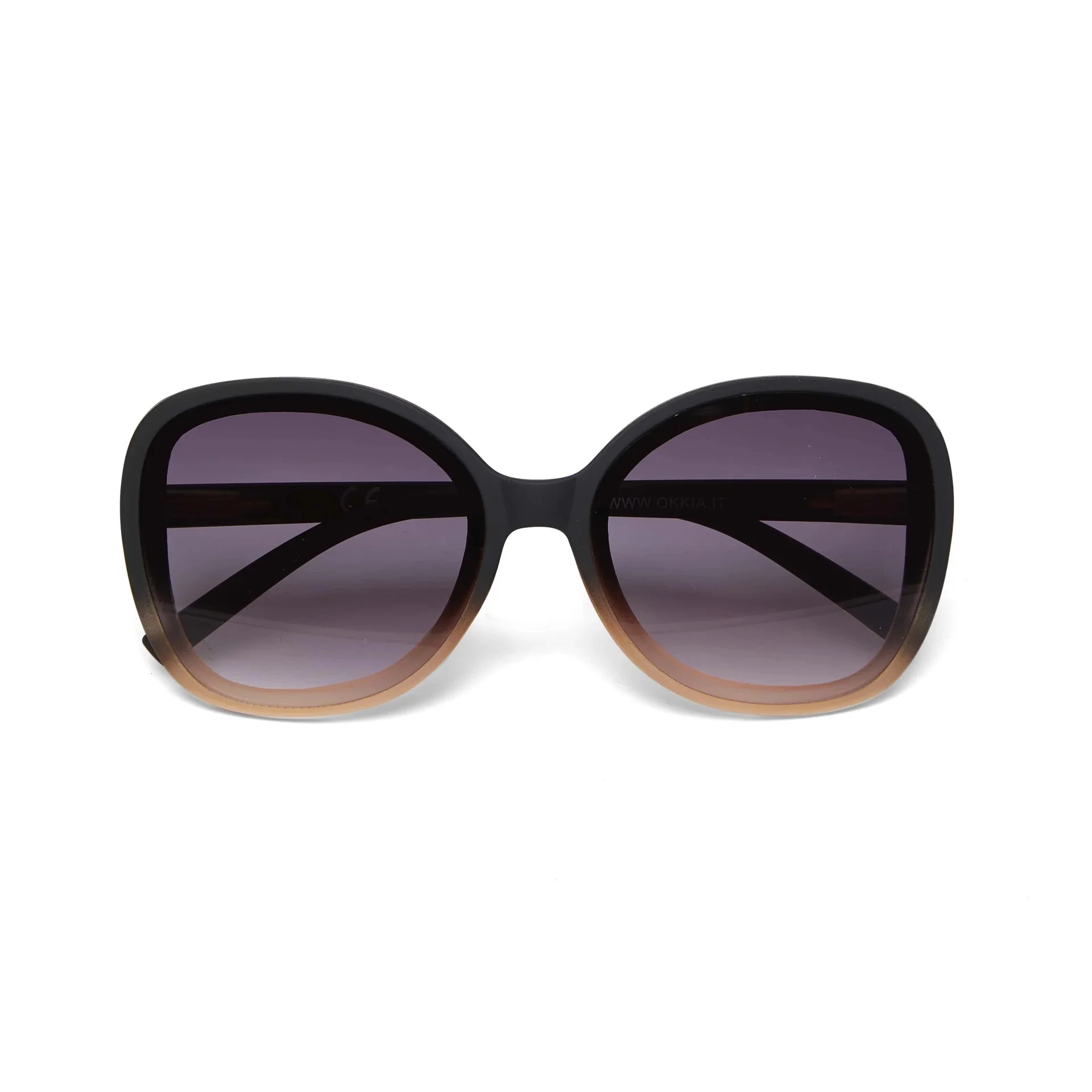 OKKIA Anna Occhiali da Sole Donna Nero Sfumato Rosa