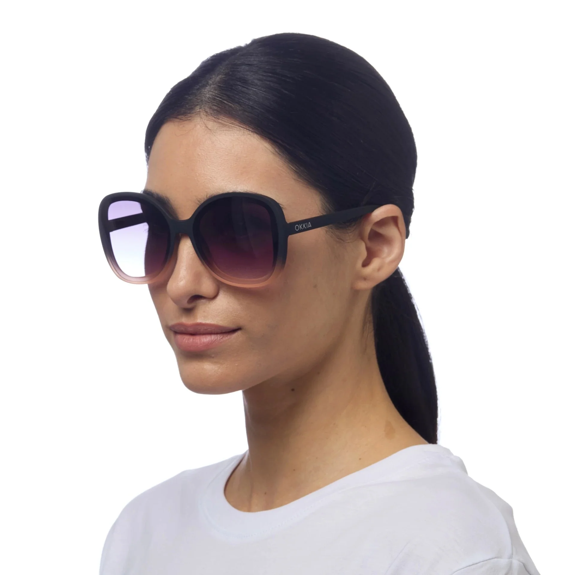 OKKIA Anna Occhiali da Sole Donna Nero Sfumato Rosa - Image 3