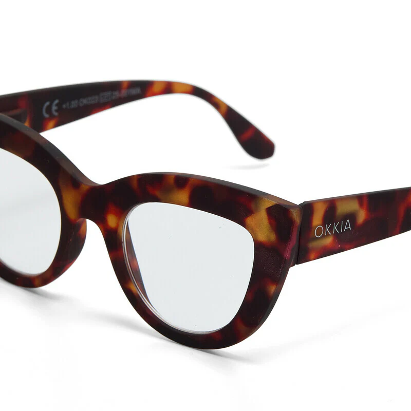 OKKIA Claudia Big Cat Eye Occhiali da Lettura Donna Avana +3.00 - Image 4